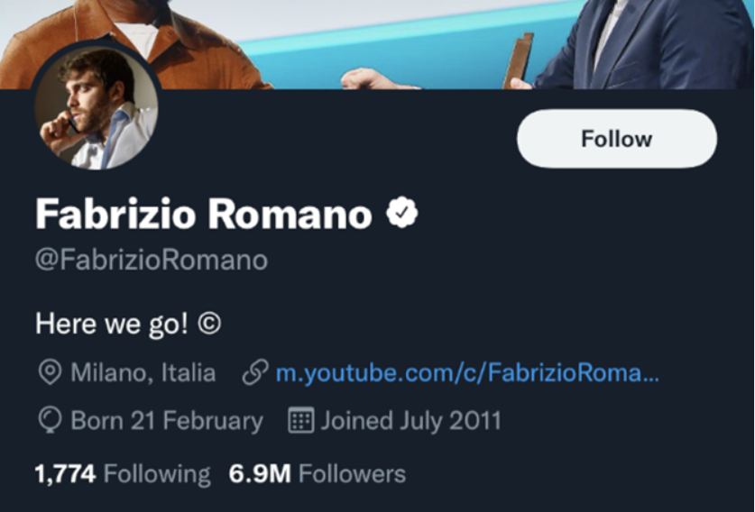 Fabrizio Romano twitter